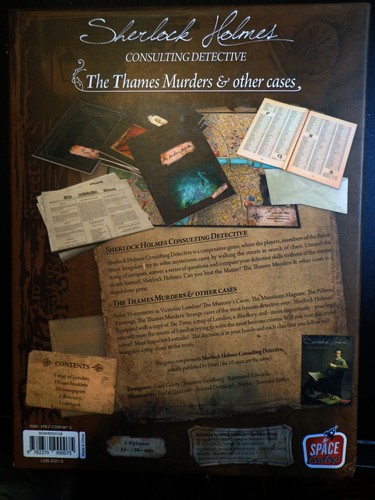 SHERLOCK HOLMES CONSULTING DETECTIVE THAMES MURDERS GAME-COMPLETE - Picture 2 of 2