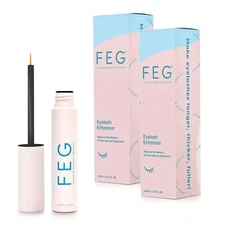 FEG Eyelash Enhancer - Grow Longer, Thicker, and Darker Lashes - 2 Pack