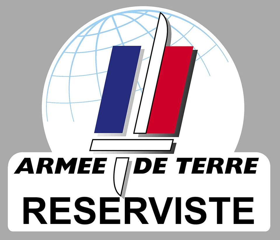 STICKER ARMEE DE TERRE RESERVISTE LOGO BLASON MILITAIRE 9cm AUTOCOLLANT AB064