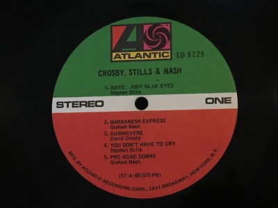 CROSBY, STILL, & NASH - Crosby Stills & Nash ~ ATLANTIC 8229