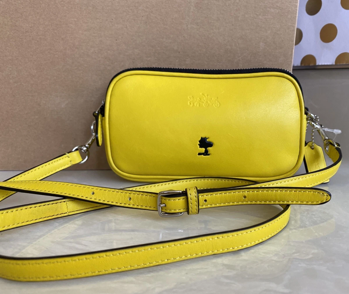 NEW LIMITED EDITION COACH X PEANUTS SNOOPY BRIGHT YELLOW CROSSBODY