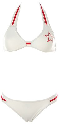 Robert Rose Damen Brazil Triangel Bikini Star BEACHWEAR Damen White XS K536