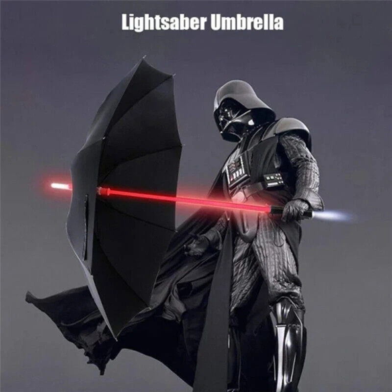 Star Wars Colorful LED Lightsaber Umbrella Flashlight Long Handle Umbrella 82cm - Image 2 of 4
