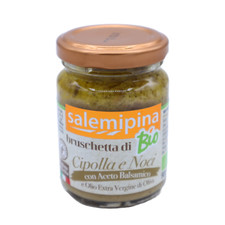 Pate pour Bruschetta Oignon Et Noix Bio Avec Vinaigre Balsamique 90g