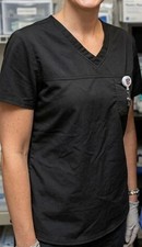 Cherokee Workwear Revolution V-Neck Scrub Tops Lot of 2 Black Blue Women Medium