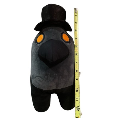 Toikido YuMe Among Us 12  Plush Black Top Hat & Mask Plague Doctor Crewmate