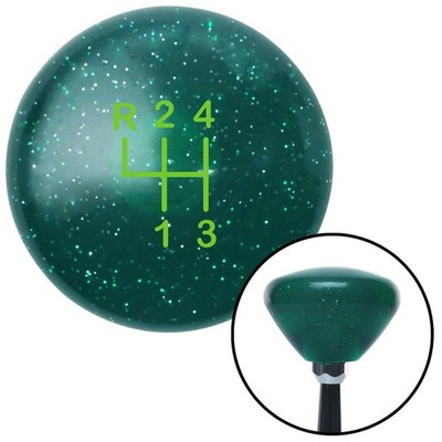 Green Shift Pattern 8n Green Retro Metal Flake Shift Knob w/ M16x1.5 Insert