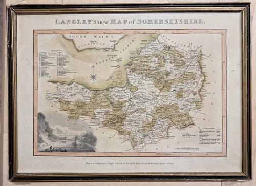 Langley & Belch 1817 Antique Map Somerset, Hand Coloured, St Vincent's Rock