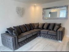 New | Ruby Chesterfield Corner |6 Seater| Dark Grey |Extra Cushions 