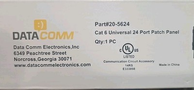 DataComm - 20-5624 - DataComm 20-5624 24-Port Cat6 Universal Network Patch Panel