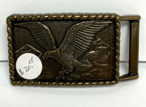Eagle Flying w/ Mountain Scene Belt Buckle - Unbranded