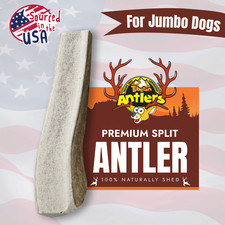 Jumbo Split Elk Antler for Dogs - Natural Shed Long Lasting 1pc Treat