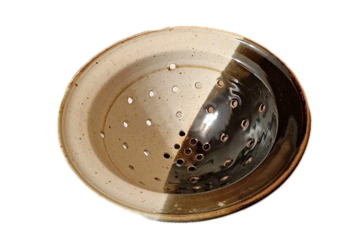 Studio Art Pottery Colander Strainer Artisan Brown Grayish Beige Kitchen
Opens in a new window or ta
