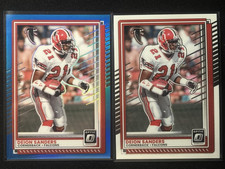 DEION SANDERS 2025 DONRUSS OPTIC FOOTBALL AQUA PRIZM FALCONS /349 + Base