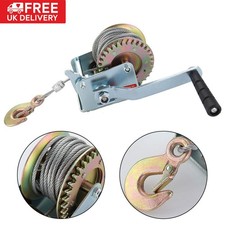 600lbs Manual Boat Marine Trailer Caravan Hand Winch Puller + 8M Wire Cable UK