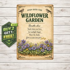 Welcome To My Garden Metal Tin Sign Outside Home Garden Wall Decor 8x12