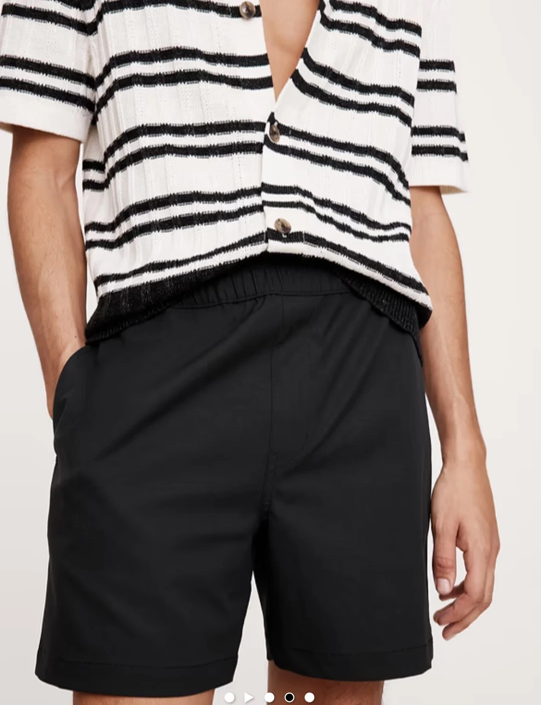 $90 Men's Banana Republic 7" Performance Pull-On Short Black Size Medium