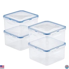 LOCK & LOCK Easy Essentials 4-Piece Clear Food Storage Container Set - Durable