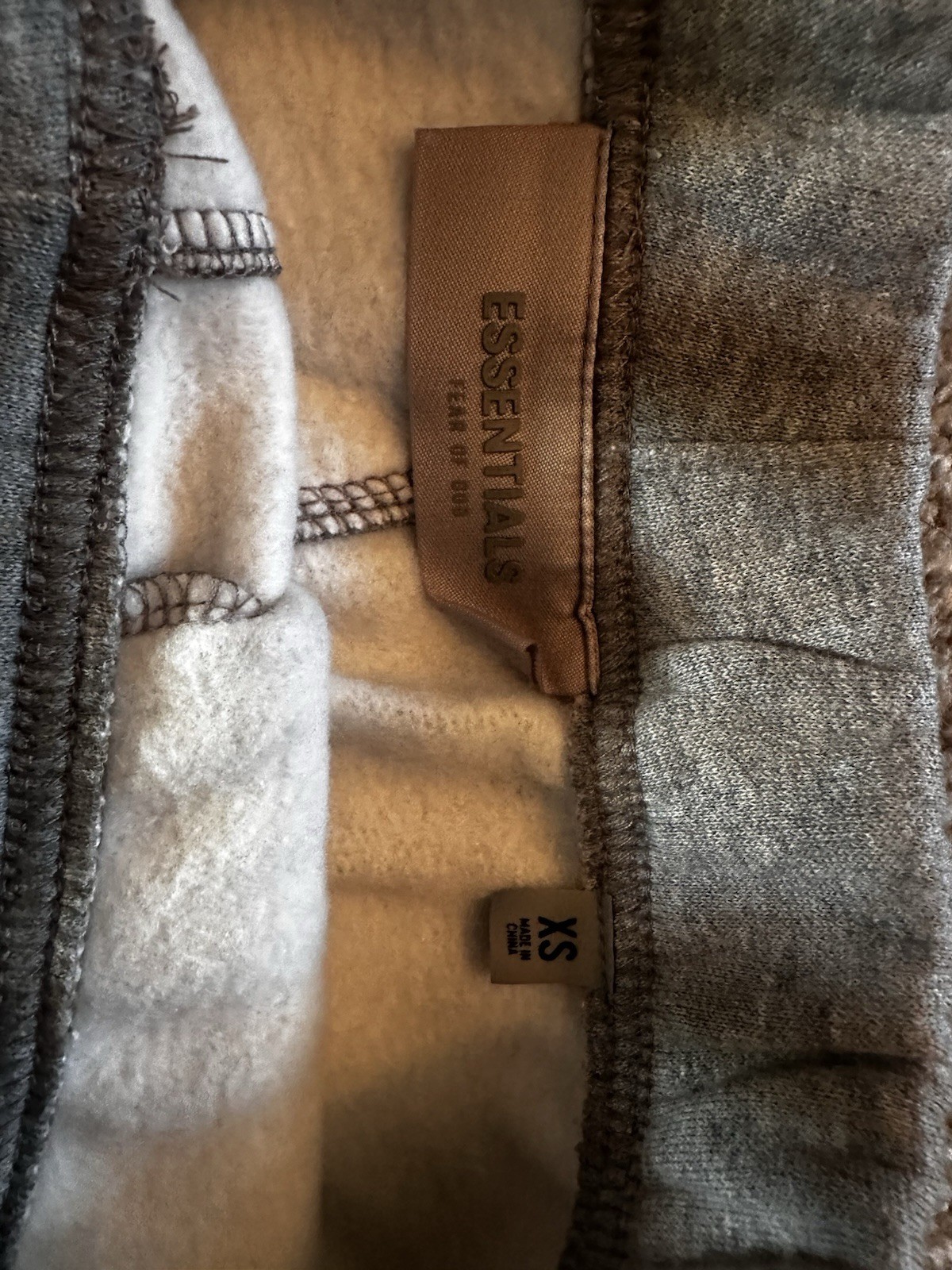 Essentials Fear of God Men's Fleece Sweatpants Gray XS Drawstring Pockets 4