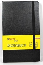 Skizzenbuch A5   Schwarzes Hardcover mit Gumm...