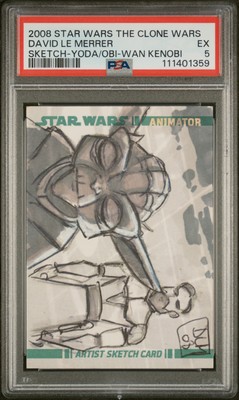 2008 TOPPS STAR WARS THE CLONE WARS SKETCH CARDS DAVID LE MERRER