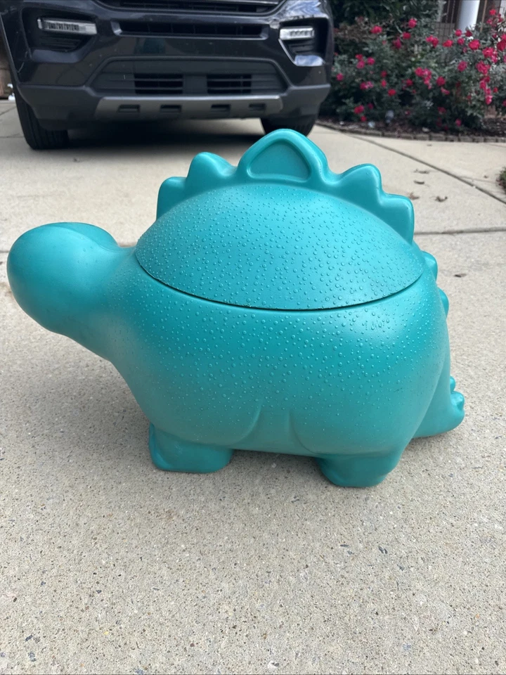 Caja de almacenamiento Rubbermaid vintage dinosaurio verde azulado caja de juguetes Foto 4 de 4