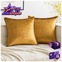Kissenbezug Samt 50X50 Cm Champagner Golden Dekokissen FüR Sofa Wohnzimmer