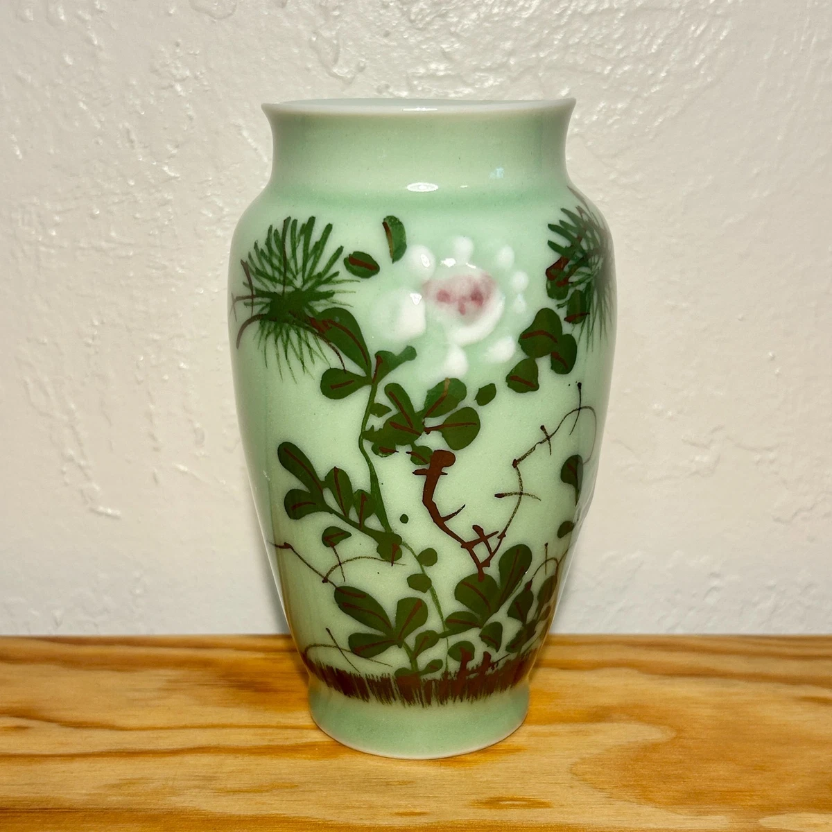 陶瓷绿色1900-1940 年日本花瓶| eBay