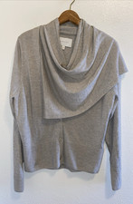 BROCHU WALKER Wool/Cashmere Beige Shawl Collar Cardigan Small ZHE3493