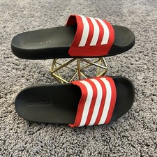 Adidas Big Kids Unisex Adilette FY8844 Red stripe Slip On Slide Sandals Size 4