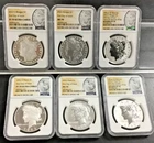 2023 Morgan & Peace Silver Dollar 6-coin set NGC-70 FIRST DAY of ISSUE