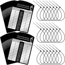 Fire Extinguisher Tags Fire Monthly Inspection Tags 4 Year with Cable Zip Tie...