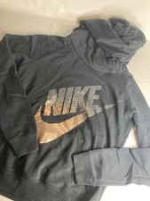 Nike Women s Hoodie Black And Gold Nike Swoosh 853725-010 Size S