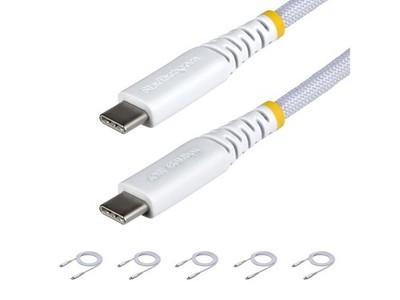 StarTech.com 5-Pack 3ft (91cm) White USB-C Charging Cable, 60W (3A) PD,