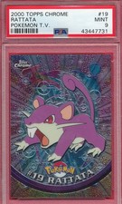 PSA 9 MINT RATTATA 2000 POKEMON TV #19 GRADED TOPPS CHROME LOW POPPER RARE TPHLC