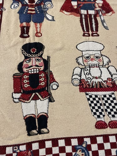 Vintage Goodwin Weavers Nussknacker Wandteppich Decke Weihnachten Überwurf 48x65" USA - Bild 4 von 7