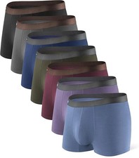 7-Pack Men s Bamboo Rayon Trunks, Soft Breath...