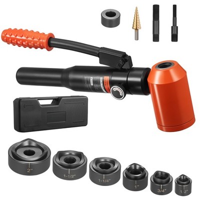 Uimoso 10-Ton Hydraulic Knockout Punch Set with 6 Dies, 1/2'' to 2'' Capacity