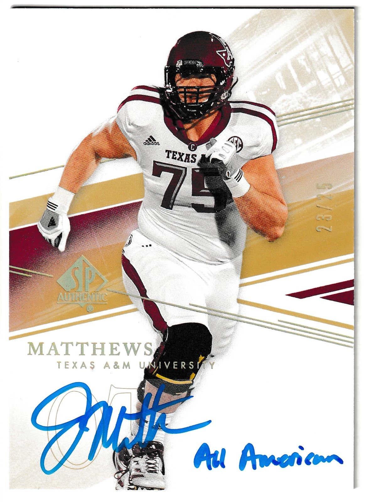 Jake Matthews SP Authentic #84 Autograph