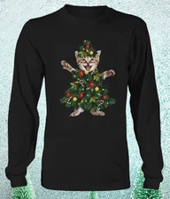 Cat tree christmas shirt Shirt Tree Long Sleeve All size   D2133