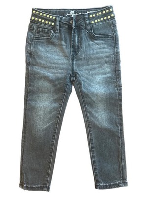 7 For All Mankind the ankle skinny Mom Jeans Mädchen Grau 110 Nieten