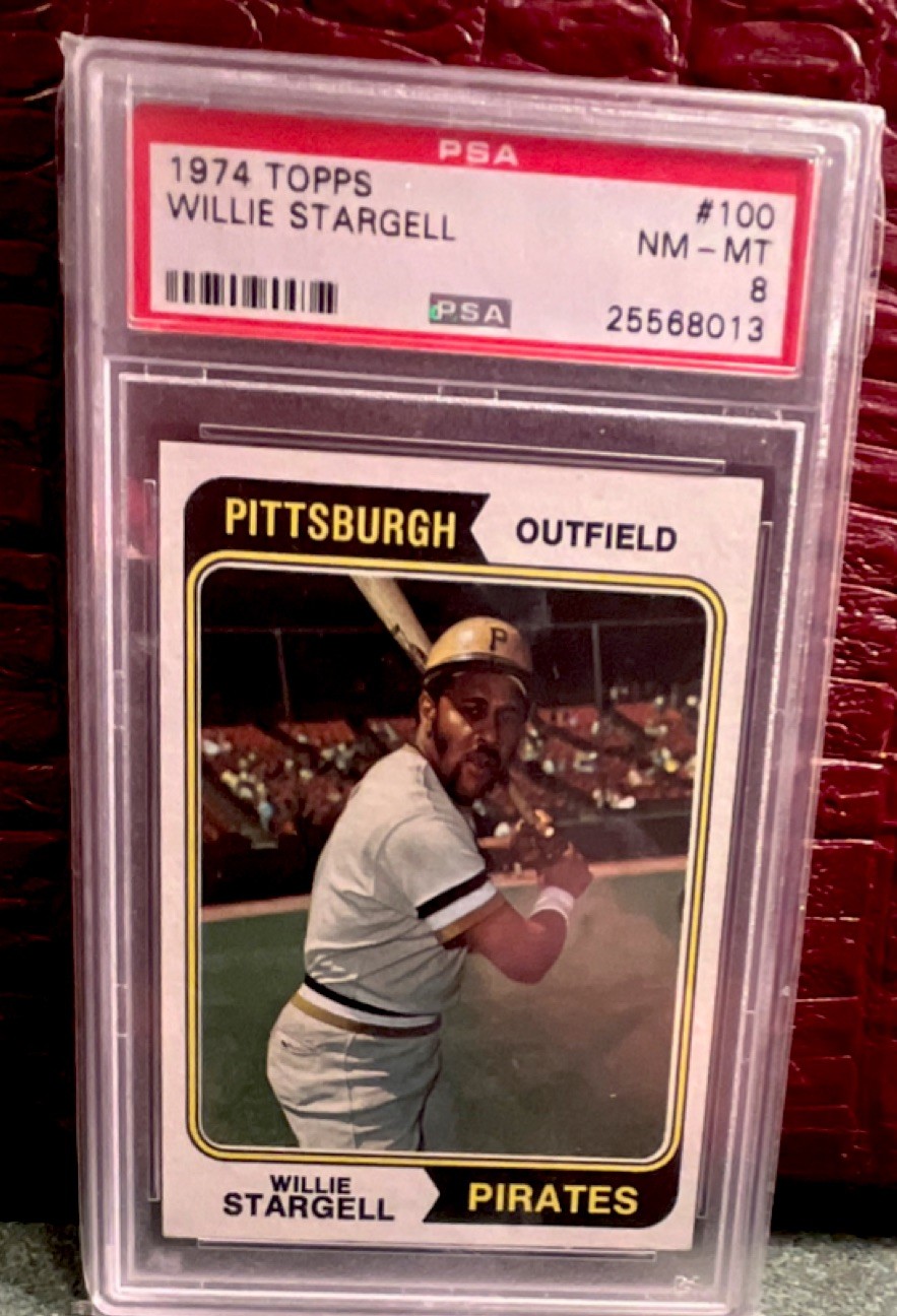 Topps 1974 #100 Willie Stargell Pittsburgh Pirates MLB Baseball PSA 8 