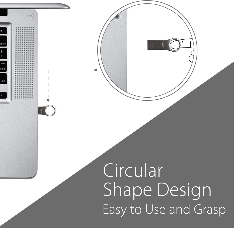 Silicon Power 32GB Jewel J80 USB 3.0 Key Flash Drive, Titanium (SP032GBUF3J80V1T - Image 2 of 4