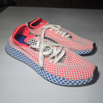adidas Deerupt Red White Blue Black Men's Low Top Sneaker Athletic 2017