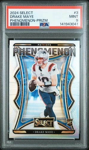 2024 PANINI SELECT PHENOMENON PRIZM #3 DRAKE MAYE ROOKIE RC PSA 9
