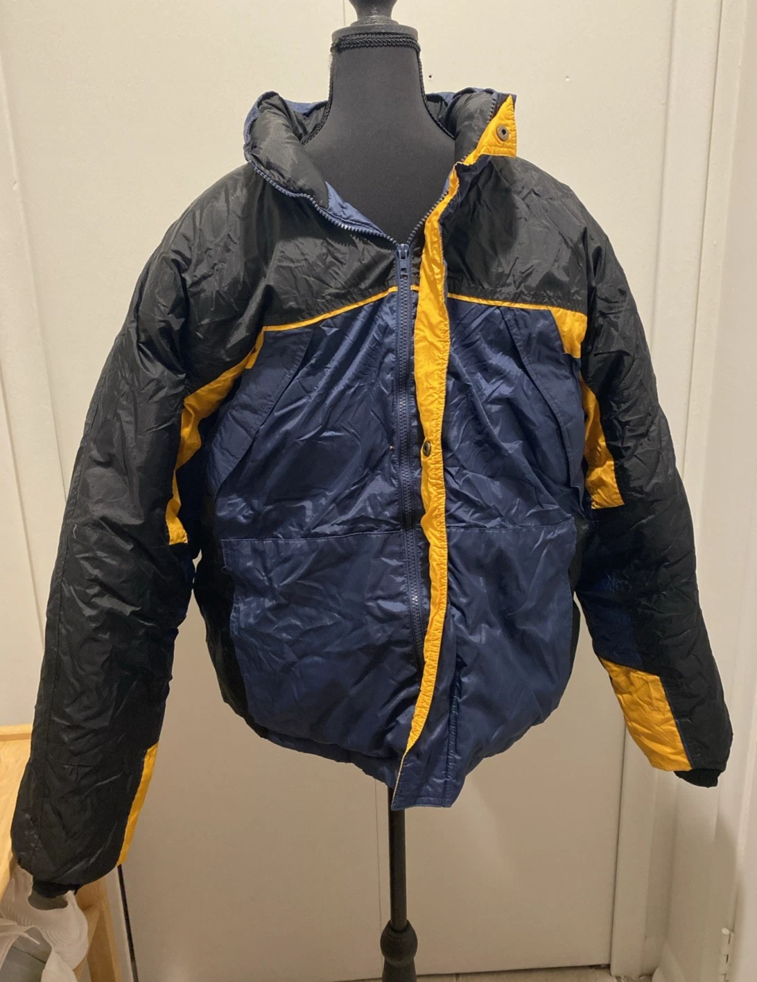 Steve & Barry's Double Down Jacket Y2K Men 2XL Blue Winter Streetwear Down