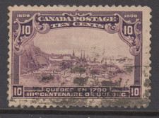 Canada Victoria BC Cancel  Sc#101  10c Quebec in 1700  "Quebec Tercentenary"  F