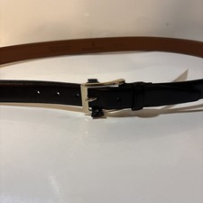 Brooks Brothers Men Belt Black Gold Buckle Waistband Made Italy Size 40 New