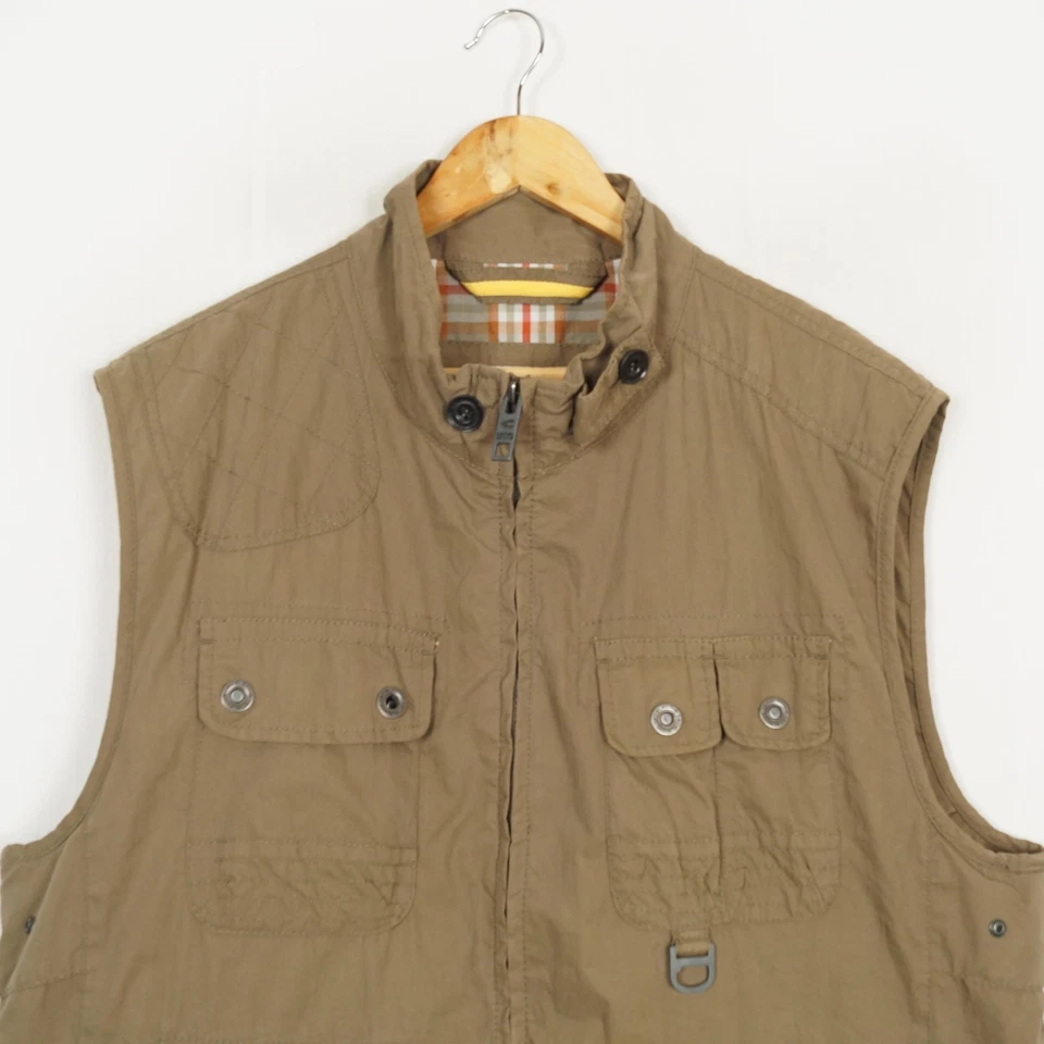 CAMEL ACTIVE Hombres Chaleco Chaleco Talla 56 Marrón Bolsillos Cremallera... - Imagen 3 de 4