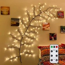 Enchanted Willow Vine Lights with Remote：Christmas Decorations 144 LEDs Flexi...